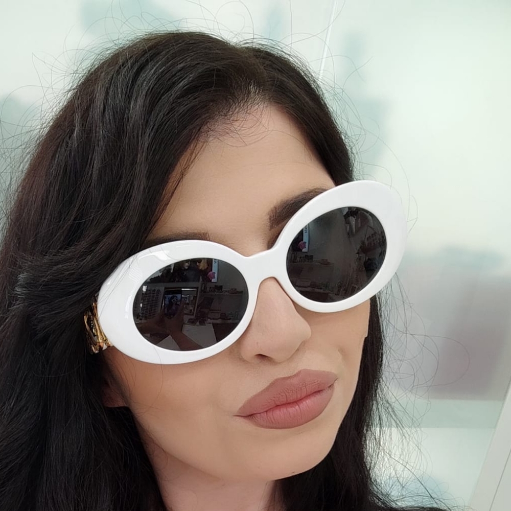 NEW VERSACE VE4426U SUNGLASSES VE4426BU 314/87 WHITE OVAL EYEWEAR MOD 4426BU